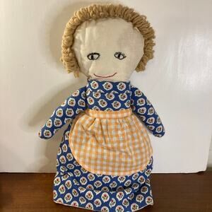 Vintage 70s Artisan Made Topsy Turvy Cloth Doll EUC